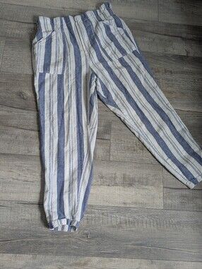 Suka Jeans Striped Blue & White Men’s Linen Casual Pants Size 10